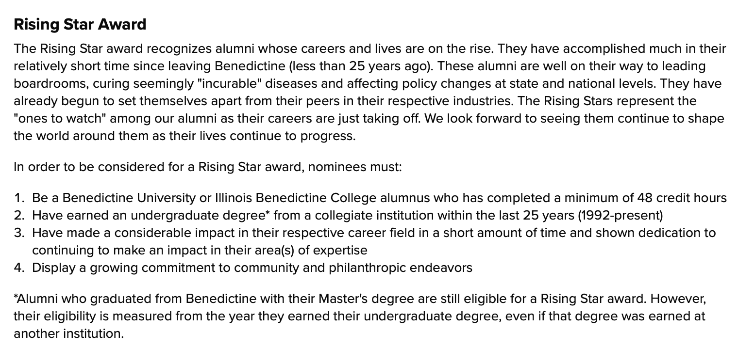 BenU Alumni Awards Image